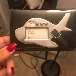 Kate Aspen Metal Airplane Luggage Tag